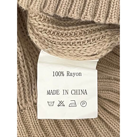 Anrabess Tan Ribbed Sleeveless Crew Neck Sweater Vest Regular Size Small - Picture 4 of 4